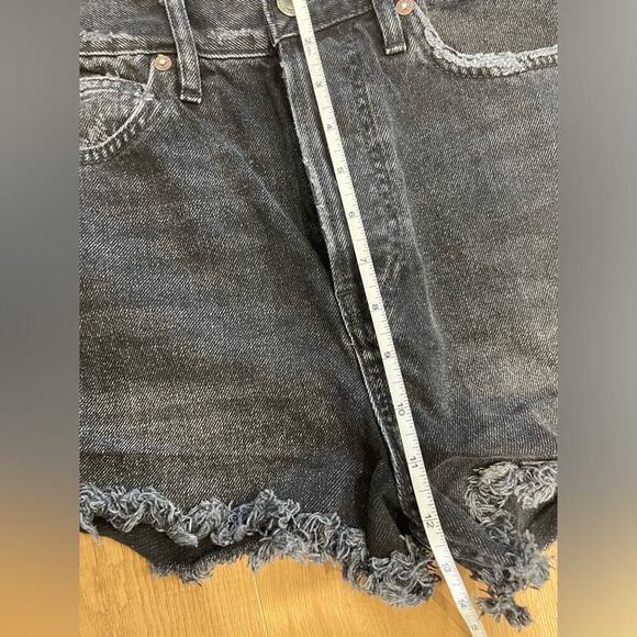 We The Free Lasso Cutoff Frayed Distressed High Rise Jean Shorts Black- 28 - Picture 6 of 6